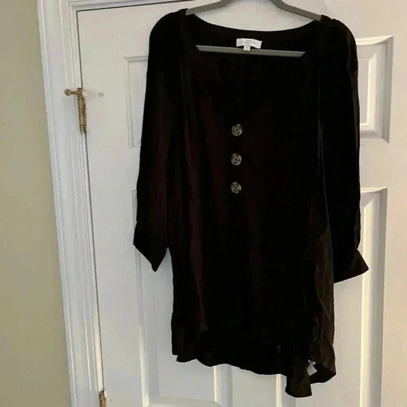 new directions Tops - New Directions black button front shirt size 2X
